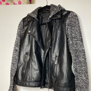🧥 Jou Jou Coat biker/leather jacket hoodie L 🧥
